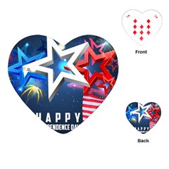 4th Of July Happy Usa Independence Day Playing Cards Single Design (heart)