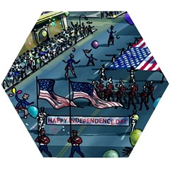 July 4th Parade Independence Day Wooden Puzzle Hexagon by Ravend