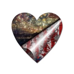 Independence Day Background Abstract Grunge American Flag Heart Magnet by Ravend