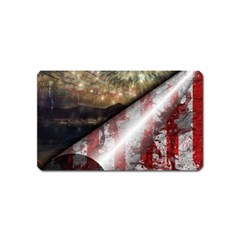 Independence Day Background Abstract Grunge American Flag Magnet (name Card)