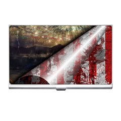 Independence Day Background Abstract Grunge American Flag Business Card Holder