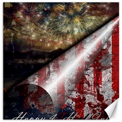 Independence Day Background Abstract Grunge American Flag Canvas 16  X 16  by Ravend