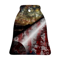 Independence Day Background Abstract Grunge American Flag Bell Ornament (two Sides)