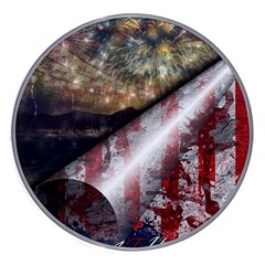 Independence Day Background Abstract Grunge American Flag Wireless Fast Charger(white) by Ravend