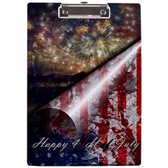 Independence Day Background Abstract Grunge American Flag A4 Acrylic Clipboard by Ravend