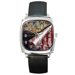 Independence Day July 4th Square Metal Watch