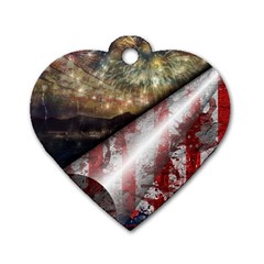 Independence Day July 4th Dog Tag Heart (one Side) by Ravend