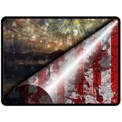 Independence Day July 4th Fleece Blanket (large) by Ravend
