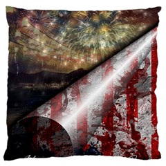 Independence Day July 4th Large Premium Plush Fleece Cushion Case (one Side)