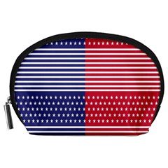 American Flag Patriot Red White Accessory Pouch (large) by Celenk