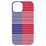 American flag patriot red white iPhone 14 Black UV Print Case Front