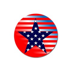 Patriotic American Usa Design Red Magnet 3  (round) by Celenk