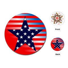 Patriotic American Usa Design Red Playing Cards Single Design (round) by Celenk