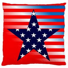 Patriotic American Usa Design Red Large Premium Plush Fleece Cushion Case (two Sides) by Celenk