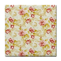 Background Pattern Flower Spring Tile Coaster