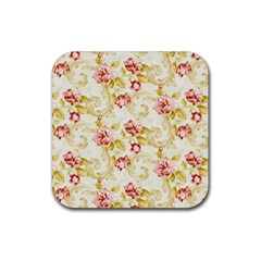 Background Pattern Flower Spring Rubber Coaster (Square)