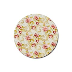 Background Pattern Flower Spring Rubber Coaster (Round)