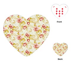 Background Pattern Flower Spring Playing Cards Single Design (Heart)