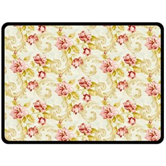 Background Pattern Flower Spring Two Sides Fleece Blanket (Large)