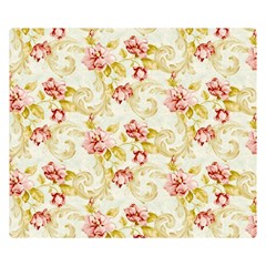 Background Pattern Flower Spring Two Sides Premium Plush Fleece Blanket (Small)