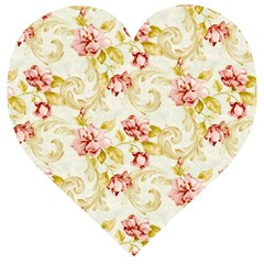 Background Pattern Flower Spring Wooden Puzzle Heart