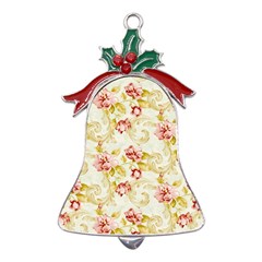 Background Pattern Flower Spring Metal Holly Leaf Bell Ornament