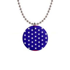 Usa Independence Day July Background 1  Button Necklace