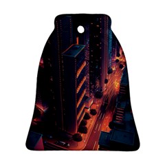 Abstract Landscape Landmark Town City Cityscape Bell Ornament (Two Sides)