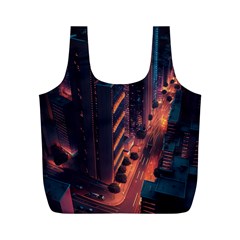 Abstract Landscape Landmark Town City Cityscape Full Print Recycle Bag (m) by Vaneshop
