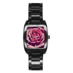 Beautiful Beauty Flower Bloom Stainless Steel Barrel Watch