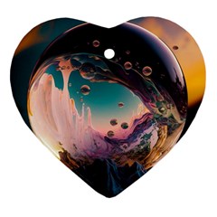 Crystal Ball Glass Sphere Lens Ball Ornament (heart)