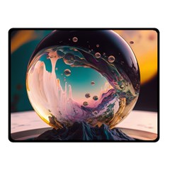 Crystal Ball Glass Sphere Lens Ball Two Sides Fleece Blanket (small) by Vaneshop