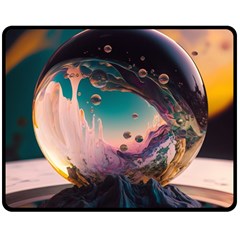 Crystal Ball Glass Sphere Lens Ball Two Sides Fleece Blanket (medium)