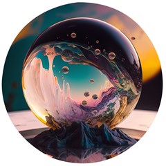 Crystal Ball Glass Sphere Lens Ball Wooden Bottle Opener (round) by Vaneshop