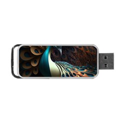 Colorful Peacock Bird Feathers Portable Usb Flash (two Sides) by Vaneshop