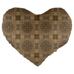 Abstract Wood Design Floor Texture Large 19  Premium Heart Shape Cushions by Celenk