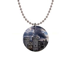 Castle Building Architecture 1  Button Necklace by Celenk