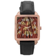 Acrylic Abstract Art Design  Rose Gold Leather Watch  by Rbudhiya