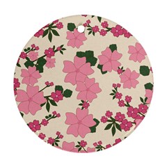 Floral Vintage Flowers Ornament (round)