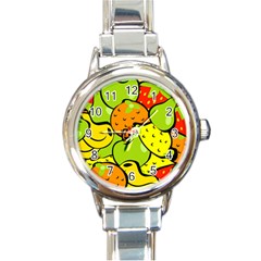 Fruit Food Wallpaper Round Italian Charm Watch