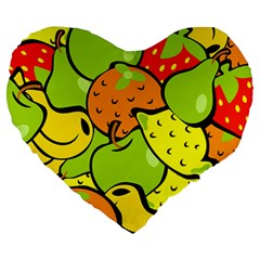 Fruit Food Wallpaper Large 19  Premium Heart Shape Cushions by Dutashop