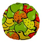 Fruit Food Wallpaper Large 18  Premium Flano Round Cushions Back