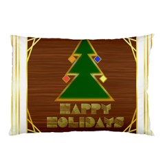 Art Deco Holiday Card Pillow Case (two Sides) by Amaryn4rt