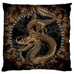 Dragon Pentagram Large Premium Plush Fleece Cushion Case (one Side) by Amaryn4rt