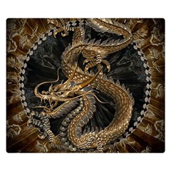 Dragon Pentagram Two Sides Premium Plush Fleece Blanket (small)