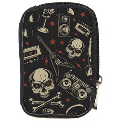 Grunge Seamless Pattern With Skulls Compact Camera Leather Case by Amaryn4rt