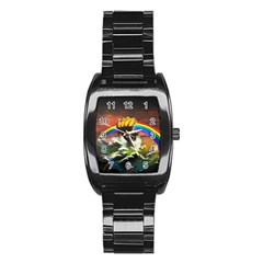 Rainbow Color Stainless Steel Barrel Watch