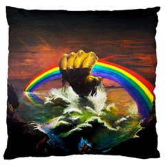 Rainbow Color Large Premium Plush Fleece Cushion Case (one Side)