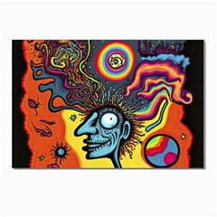 Hippie Rainbow Psychedelic Colorful Postcards 5  X 7  (pkg Of 10) by uniart180623