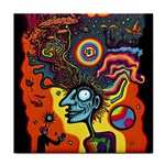 Hippie Rainbow Psychedelic Colorful Face Towel Front